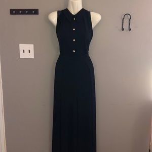 Sheer back wide leg jumpsuit